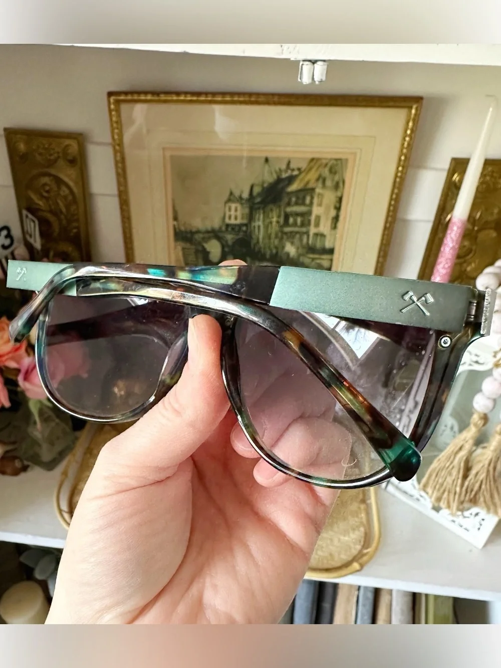 SHWOOD MCKENZIE TITANIUM SUNGLASSES | BLUE OPAL TITANIUM / GREY FADE